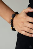 Paparazzi Hundred and ZEN Percent - Brown-Black Lava Rock - Bracelet