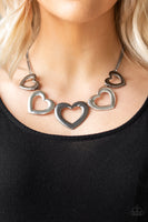 Paparazzi Hearty Hearts - Multi - Heart Silhouettes - Necklace and matching Earrings