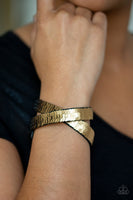 Paparazzi Under The SEQUINS - Black / Gold - Sequin - Double Wrap - Snap Bracelet