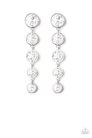 Paparazzi Drippin In Starlight - White  - Faceted Rhinestone Gems - Post Earrings