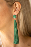 Paparazzi Tightrope Tassel - Green Tassel Earring - The Jewelry Box Collection 