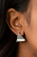 Paparazzi Die TRI-ing - Silver Post Earring