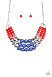 Paparazzi Dream Pop - Multi - Red, Silver and Blue! Necklace
