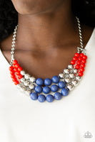 Paparazzi Dream Pop - Multi - Red, Silver and Blue! Necklace