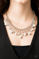 Paparazzi HEIR-headed - White Pearls - White Rhinestones Necklace - 2019 Convention Exclusive
