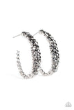 Paparazzi A GLITZY Conscience Silver Hoop Earring - The Jewelry Box Collection 