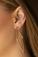 Paparazzi Geo Grunge Gold Hoop Earring - The Jewelry Box Collection 