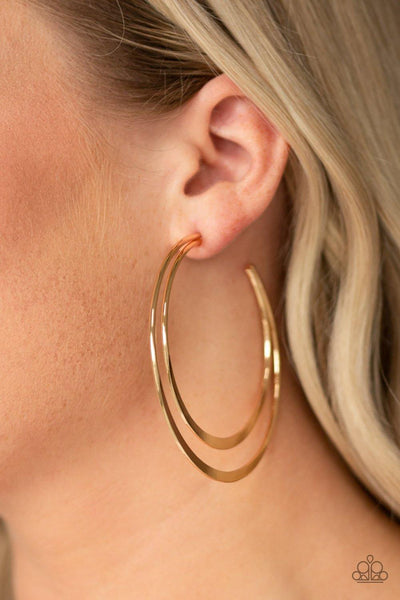 Paparazzi Last HOOP-rah - Gold Hoop Earring - The Jewelry Box Collection 
