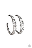 Paparazzi A GLITZY Conscience - Black Hoop Earring - The Jewelry Box Collection 
