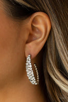 Paparazzi A GLITZY Conscience - Black Hoop Earring - The Jewelry Box Collection 