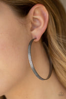 Paparazzi Retro Rebellion - Black Hoop Earrings - The Jewelry Box Collection 