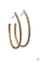 Paparazzi Globetrotting Glitter - Brass Hoop Earring - The Jewelry Box Collection 