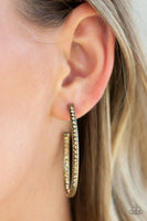 Paparazzi Globetrotting Glitter - Brass Hoop Earring - The Jewelry Box Collection 