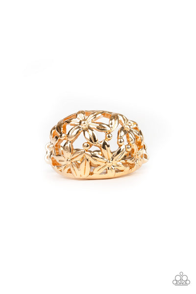 Paparazzi Haute Havana - Gold - Flowers Bloom - Ring