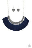 Paparazzi Might and MANE - Blue Tassel Necklace - The Jewelry Box Collection 