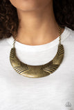 Paparazzi Geographic Goddess - Brass Necklace and Matching Earrings