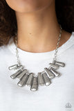 Paparazzi MANE Up - Silver necklace and Matching Earrings