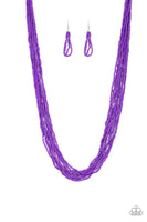 Paparazzi Congo Colada Purple Seedbead Necklace - The Jewelry Box Collection 