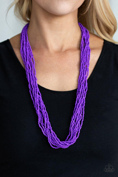Paparazzi Congo Colada Purple Seedbead Necklace - The Jewelry Box Collection 