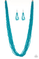 Paparazzi Congo Colada -Blue Seedbead Necklace - The Jewelry Box Collection 