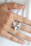 Paparazzi Full Of Flutter - Silver - Trio of Butterflies - Silver Ring