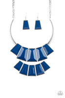 Paparazzi Lions, TIGRESS, and Bears -  Blue- Silver Necklace and matching Earrings