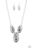 Paparazzi Necklace Metro Mystique  Silver Necklace and Matching Earrings