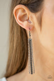 Paparazzi Starlit Tassels - Black Earrings