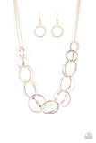 Paparazzi Space Walk - Rose Gold Necklace - The Jewelry Box Collection 