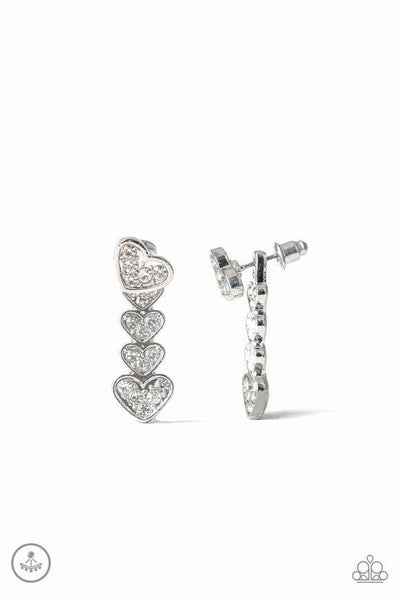 Paparazzi Heartthrob Twinkle - White Post Earring - The Jewelry Box Collection 