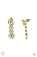 Paparazzi Heartthrob Twinkle - Brass Post Earring