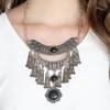 Paparazzi Sahara Royal - Black Stones - Hammered, Studded, Embossed - Necklace and matching Earrings