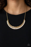 Paparazzi Impressive -Gold Necklace with matching earrings