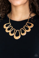 Paparazzi Teardrop Envy - Gold - Teardrops - Necklace and matching Earrings