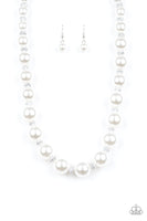 Paparazzi Uptown Heiress White Pearl Necklace and Matching Earrings