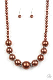 Paparazzi SoHo Socialite - Brown Necklace and matching Earrings