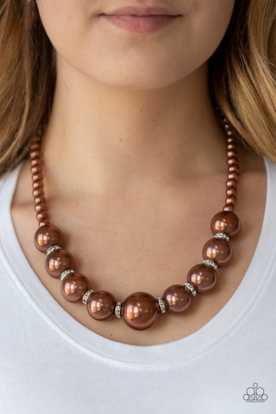 Paparazzi SoHo Socialite - Brown Necklace and matching Earrings