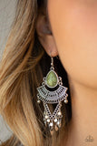 Paparazzi Vintage Vagabond - Green Earring - The Jewelry Box Collection 