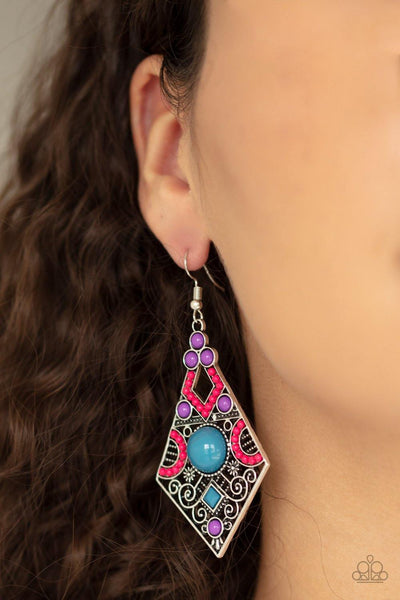 Paparazzi Malibu Meadows - Multi Earrings - The Jewelry Box Collection 