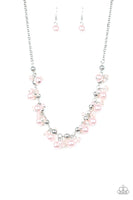 Paparazzi Duchess Royale - Pink Necklace with matching earrings