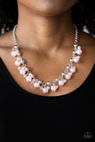 Paparazzi Duchess Royale - Pink Necklace with matching earrings