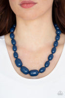 Paparazzi Poppin Popularity - Blue Necklace - The Jewelry Box Collection 