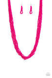 Paparazzi Congo Colada Pink Seedbead Necklace - The Jewelry Box Collection 