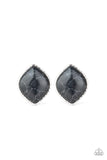 Paparazzi  Marble Marvel - Black Earrings - The Jewelry Box Collection 