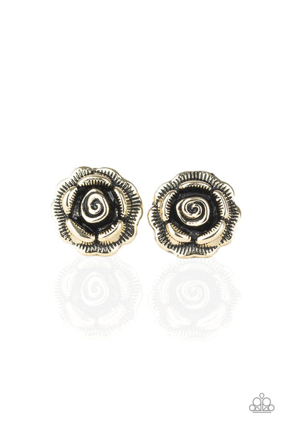 Paparazzi Earrings Best ROSEBUDS - Brass