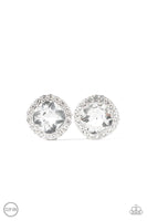 Paparazzi Diamond Duchess - White Post Earring - The Jewelry Box Collection 