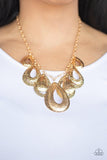 Paparazzi Teardrop Tempest - Gold Necklace - The Jewelry Box Collection 