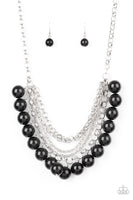 Paparazzi One-Way WALL STREET - Black Pearl Necklace