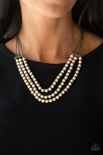Paparazzi Terra Trails - White Necklace - The Jewelry Box Collection 