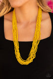 Paparazzi Congo Colada - Yellow Seedbead Necklace - The Jewelry Box Collection 